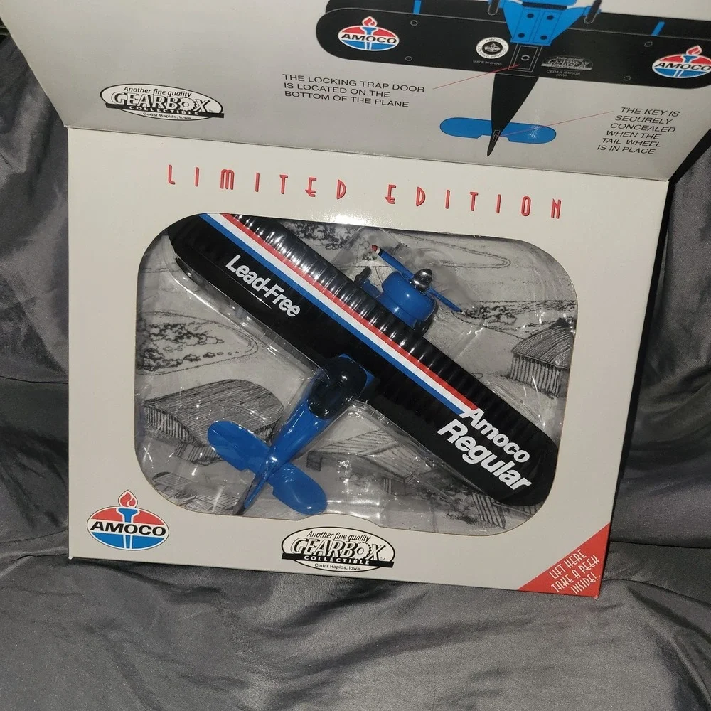 GEARBOX WACO UBF Airplane AMOCO Limited Edition Die-Cast Coin Bank NEW